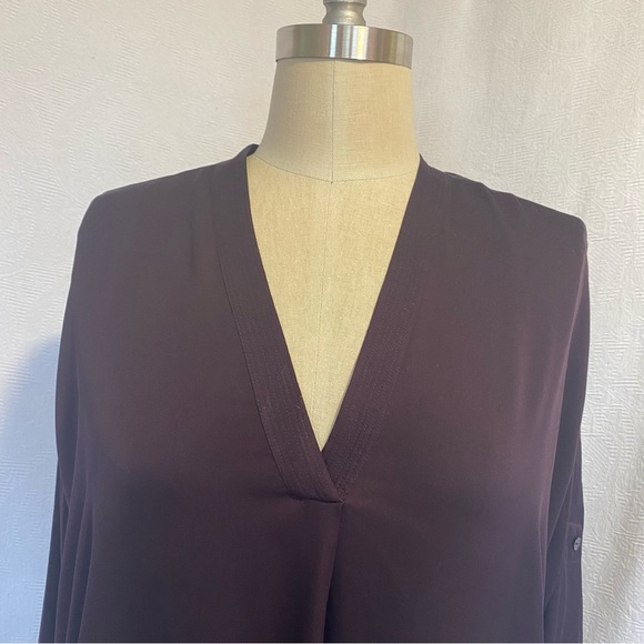 Vince XS pure silk dark purple blouse - Picture 2 of 8